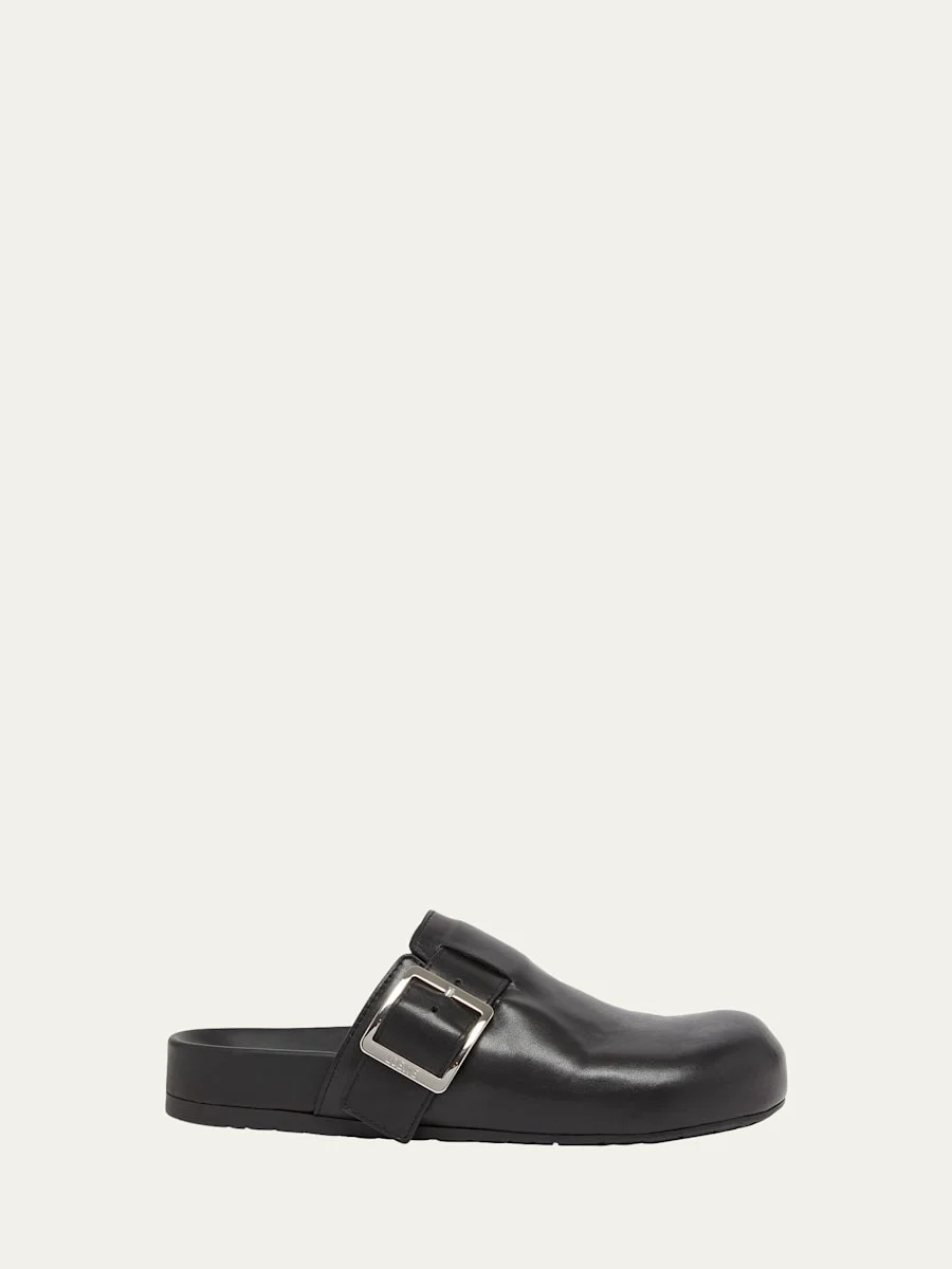 Men's Ease Buckle Calf Leather Mules - 1
