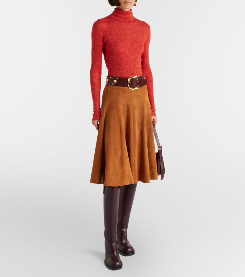 STOULS Sabrina suede midi skirt outlook