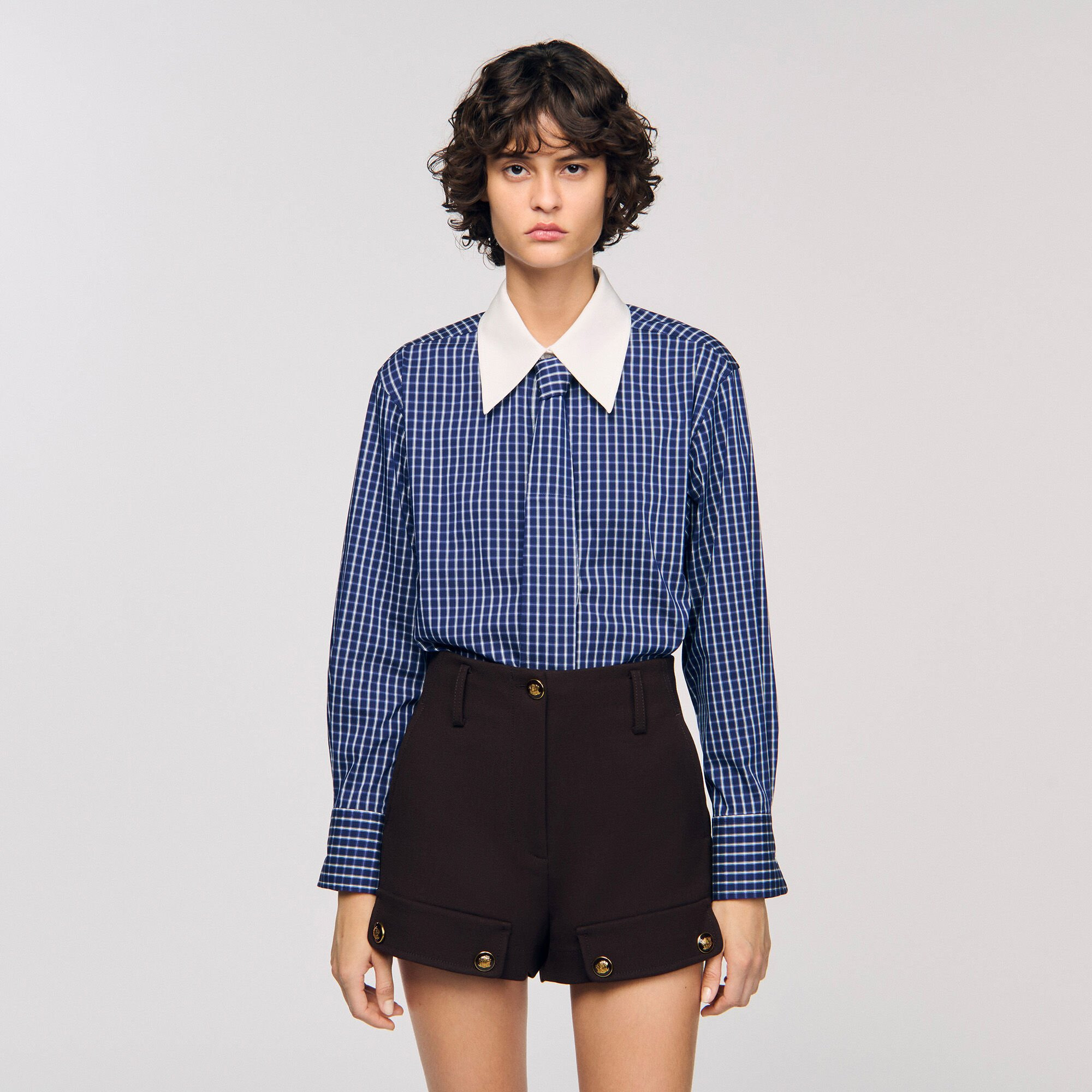 CHECK SHIRT WITH TIE - 4
