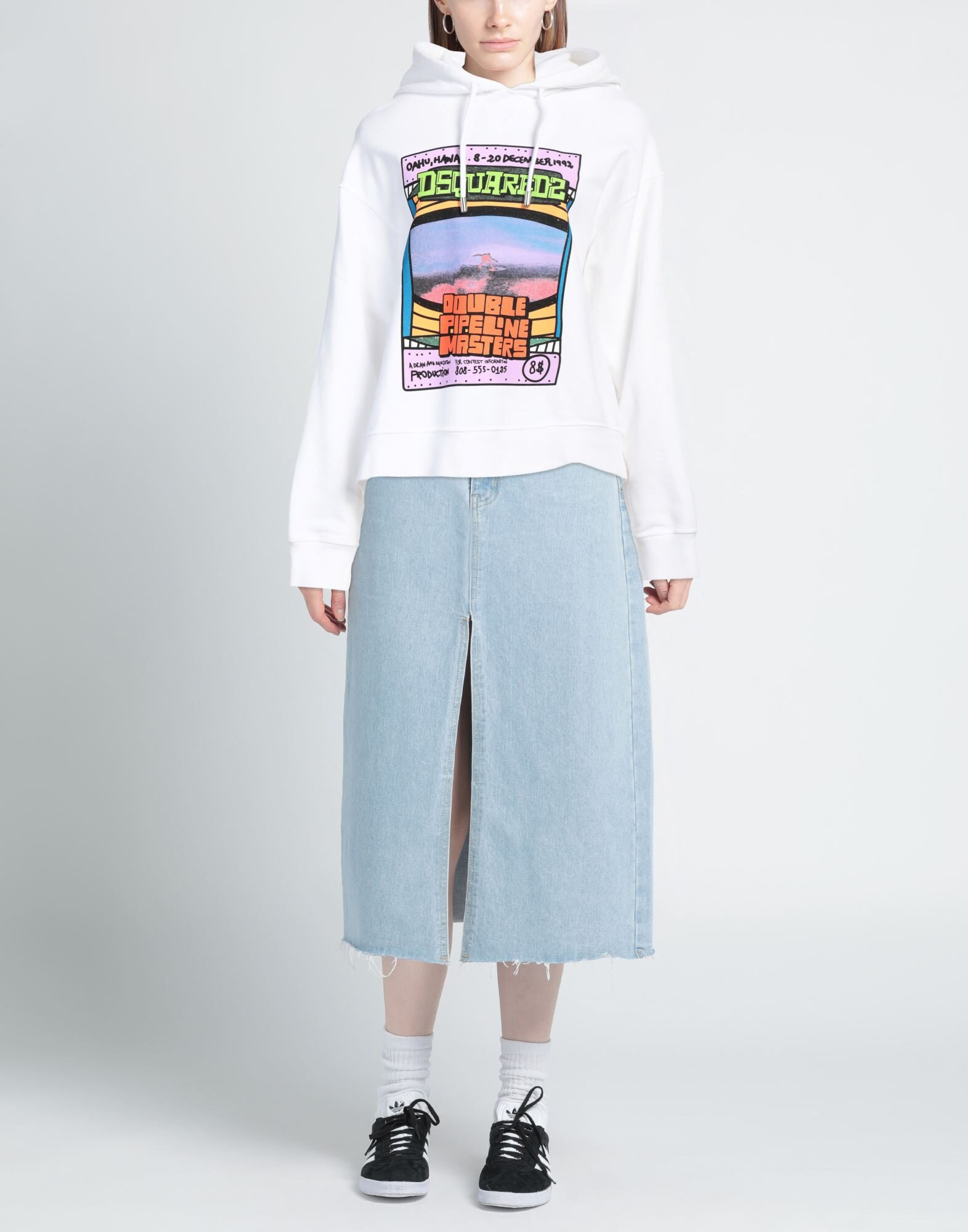 White Women's Hooded Sweatshirt - 2