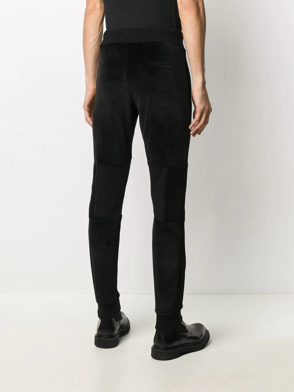 ribbed-panel drawstring track pants  - 4