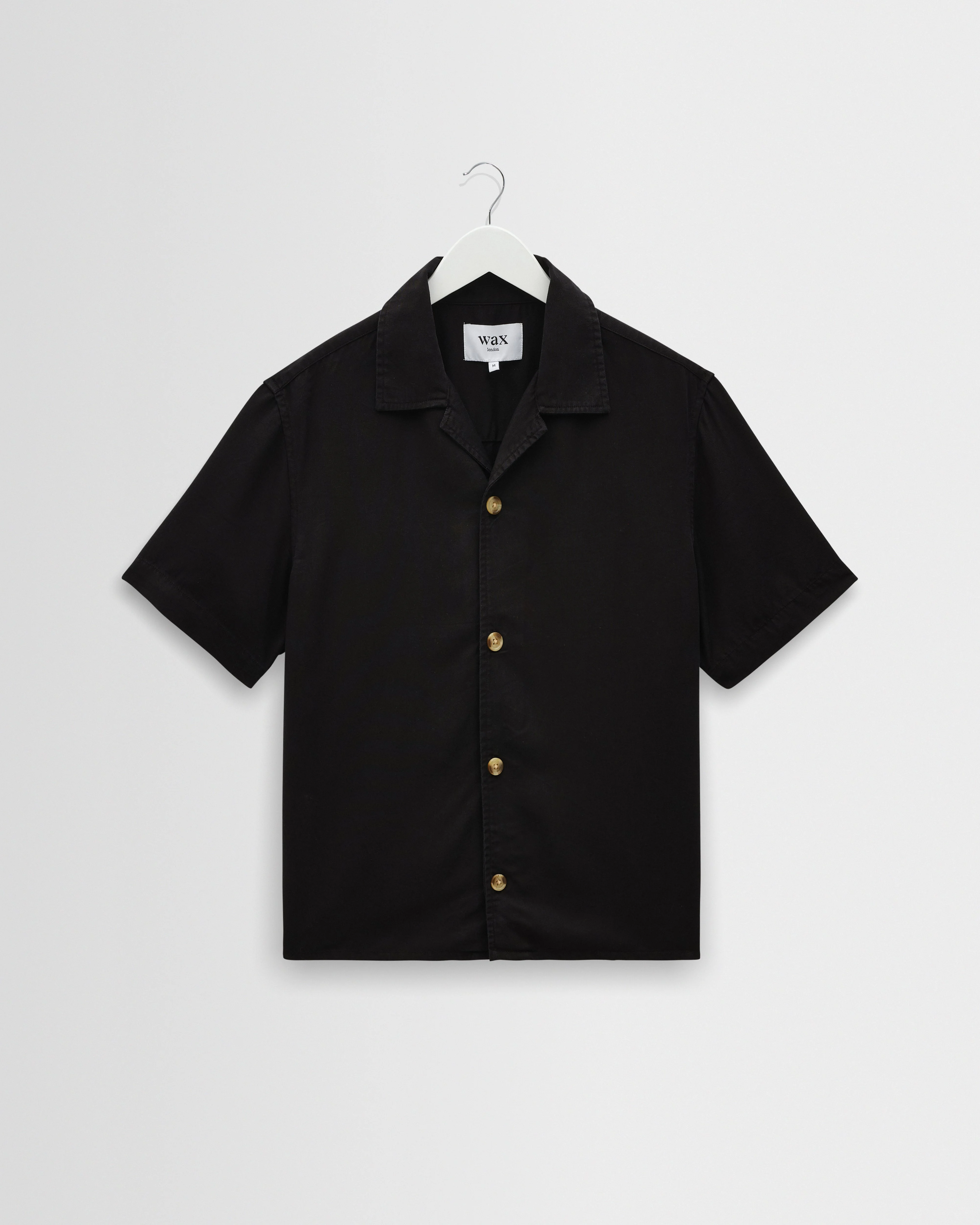 Curzon - Black Lyocell Twill Short-Sleeve Shirt - 1