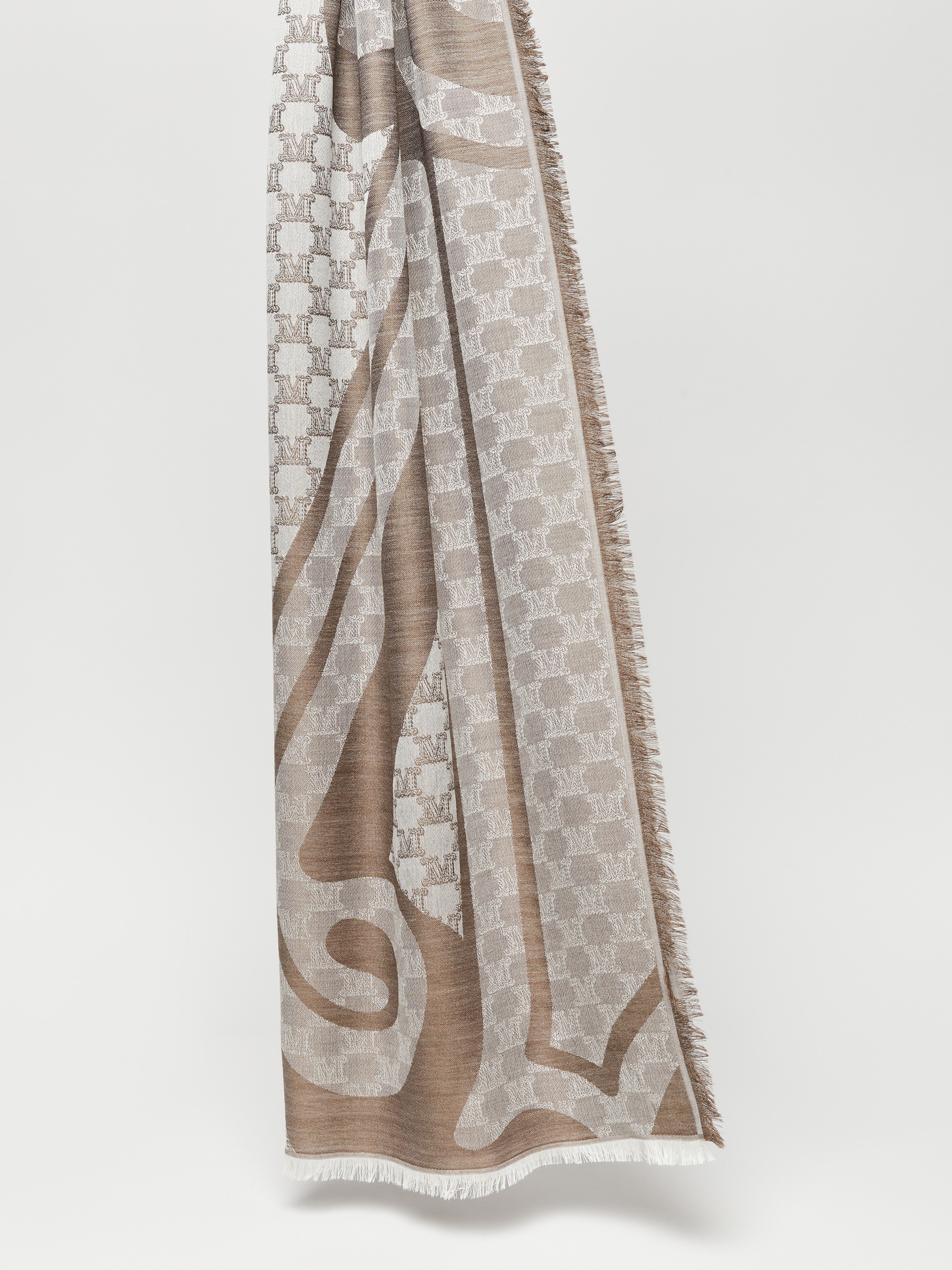 ACINOSO Jacquard silk and wool stole - 1