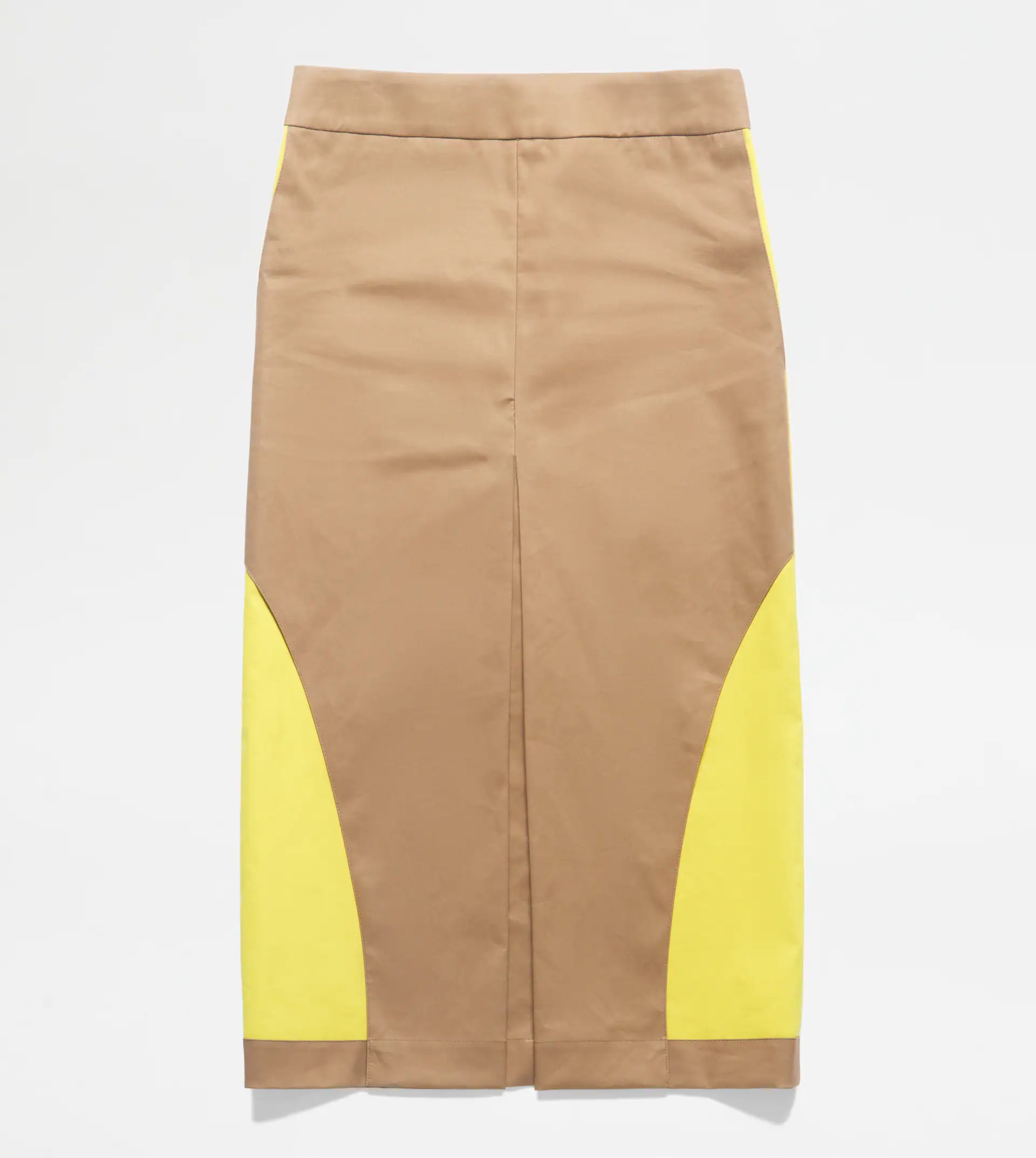 TWO-TONE MIDI-SKIRT - BROWN, YELLOW - 1