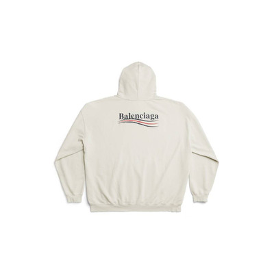 BALENCIAGA Political Campaign Hoodie Large Fit in Off White outlook