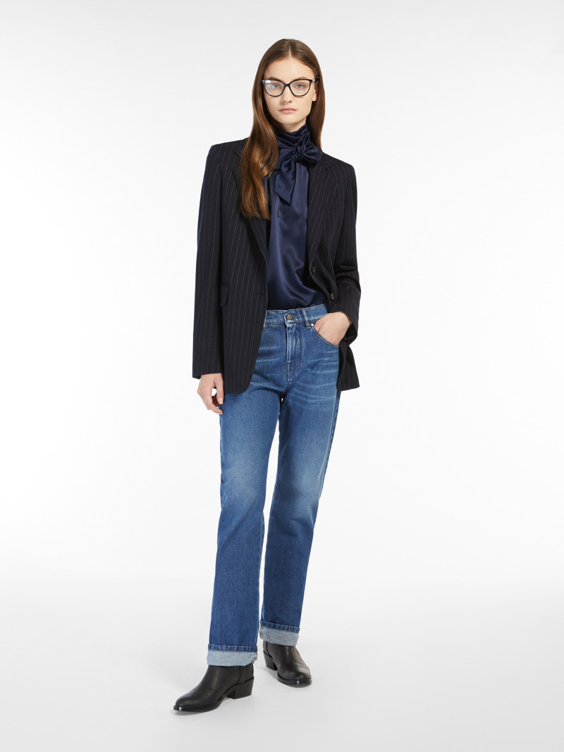 Max Mara AMLETO Pinstriped wool jacket outlook