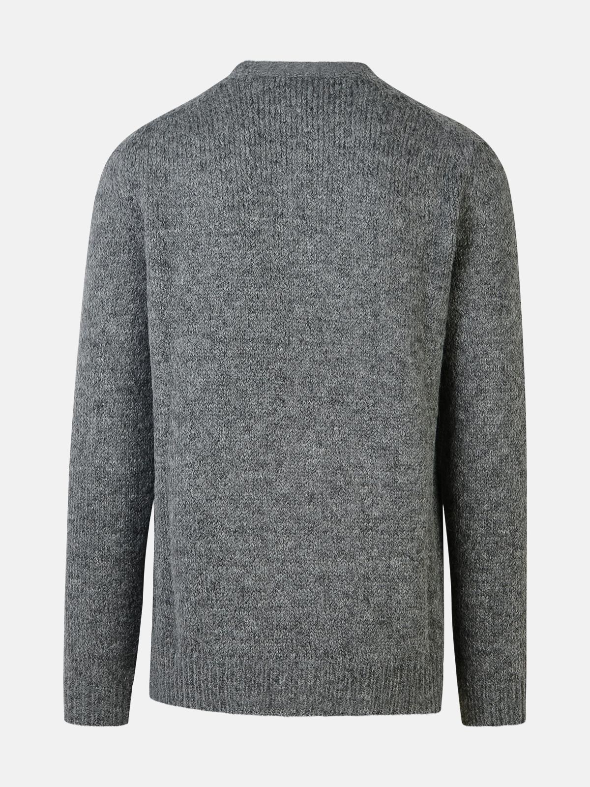 GREY ALPACA BLEND SWEATER - 3