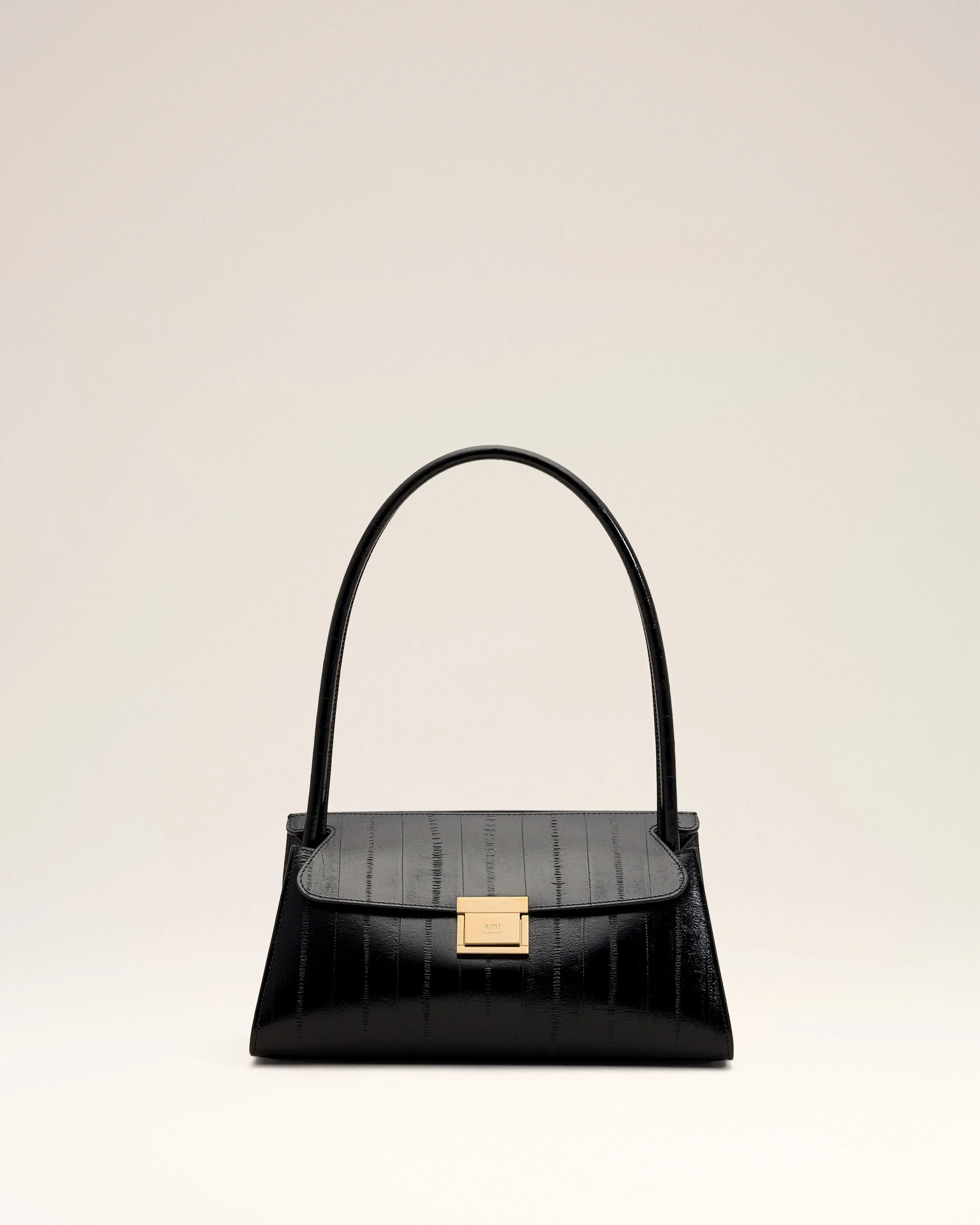 SMALL BLACK COW LEATHER MIMI BAG - 1