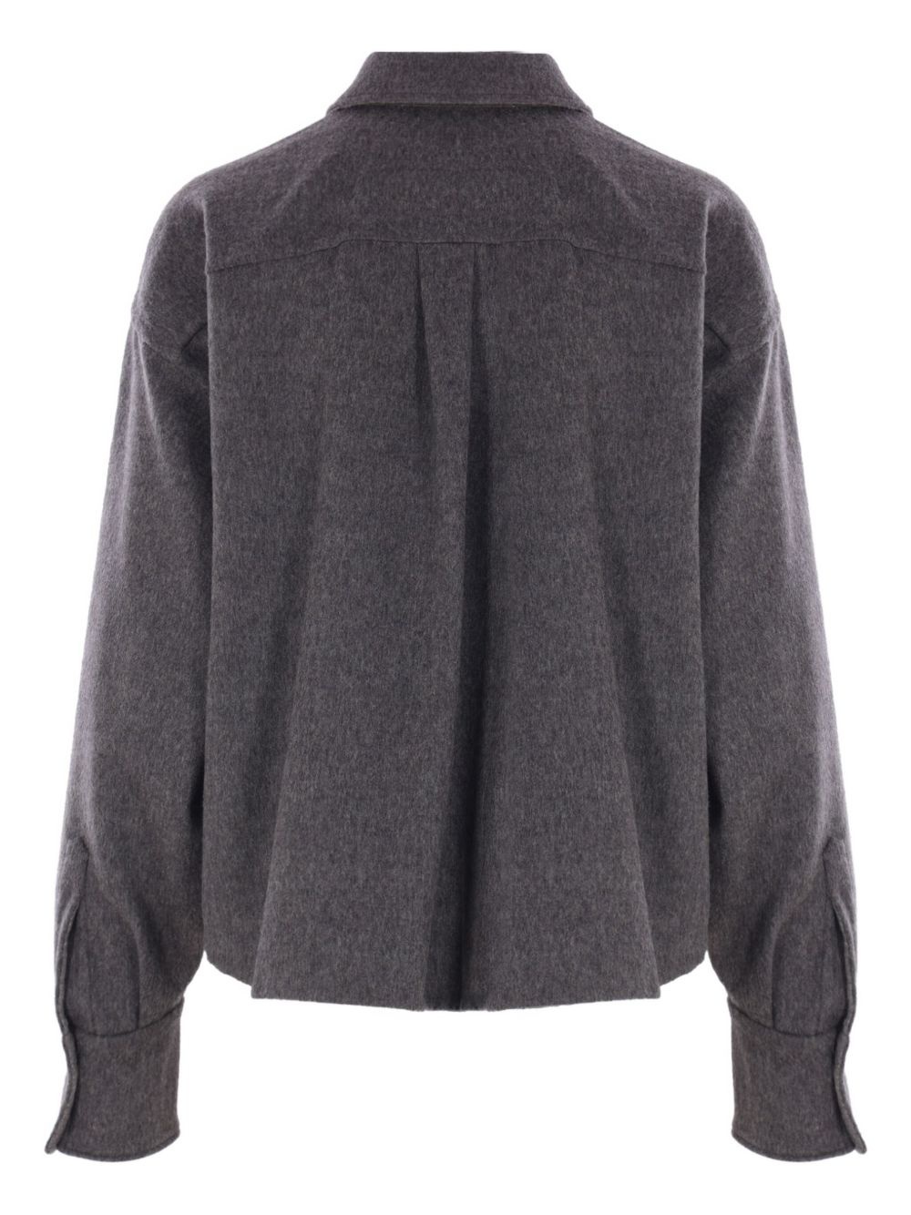 horn-button wool shirt - 2