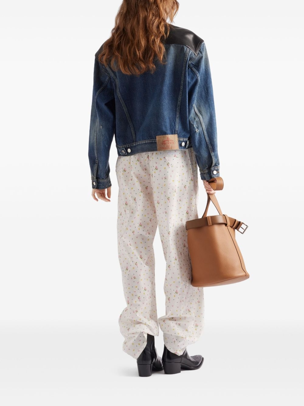 panelled denim jacket - 3
