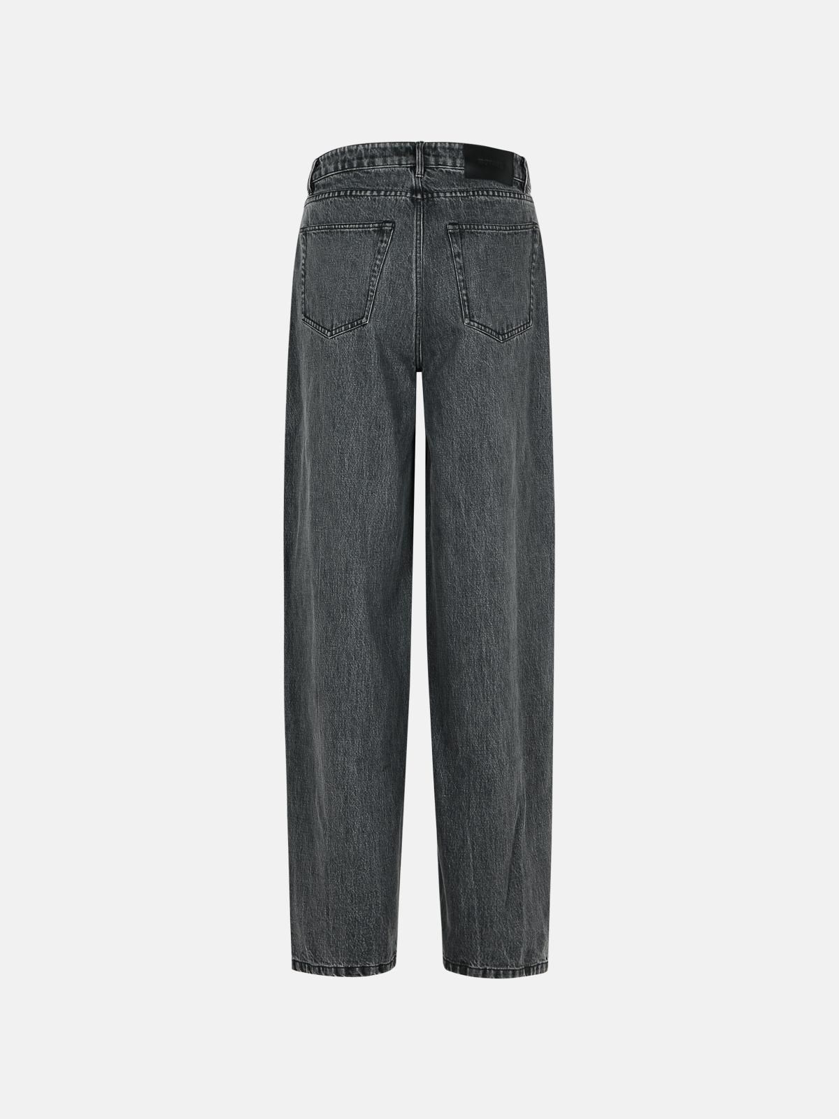 BLACK COTTON JEANS WITH LACES - 3