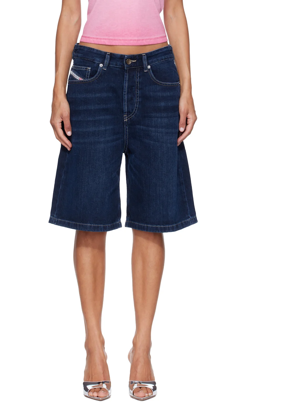 Navy De-Sire-Short Denim Shorts - 1