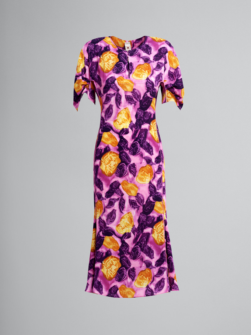 MORNING BLOSSOM PRINT VISCOSE SABLÈ DRESS - 1