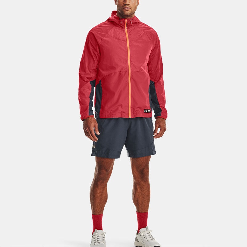 Under Armour Rush Woven Full Zip Jacket 'Coral Red' 1377181-638 - 3