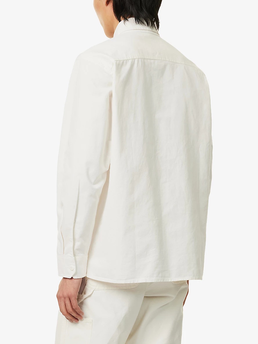 Reno branded-patch cotton shirt - 4