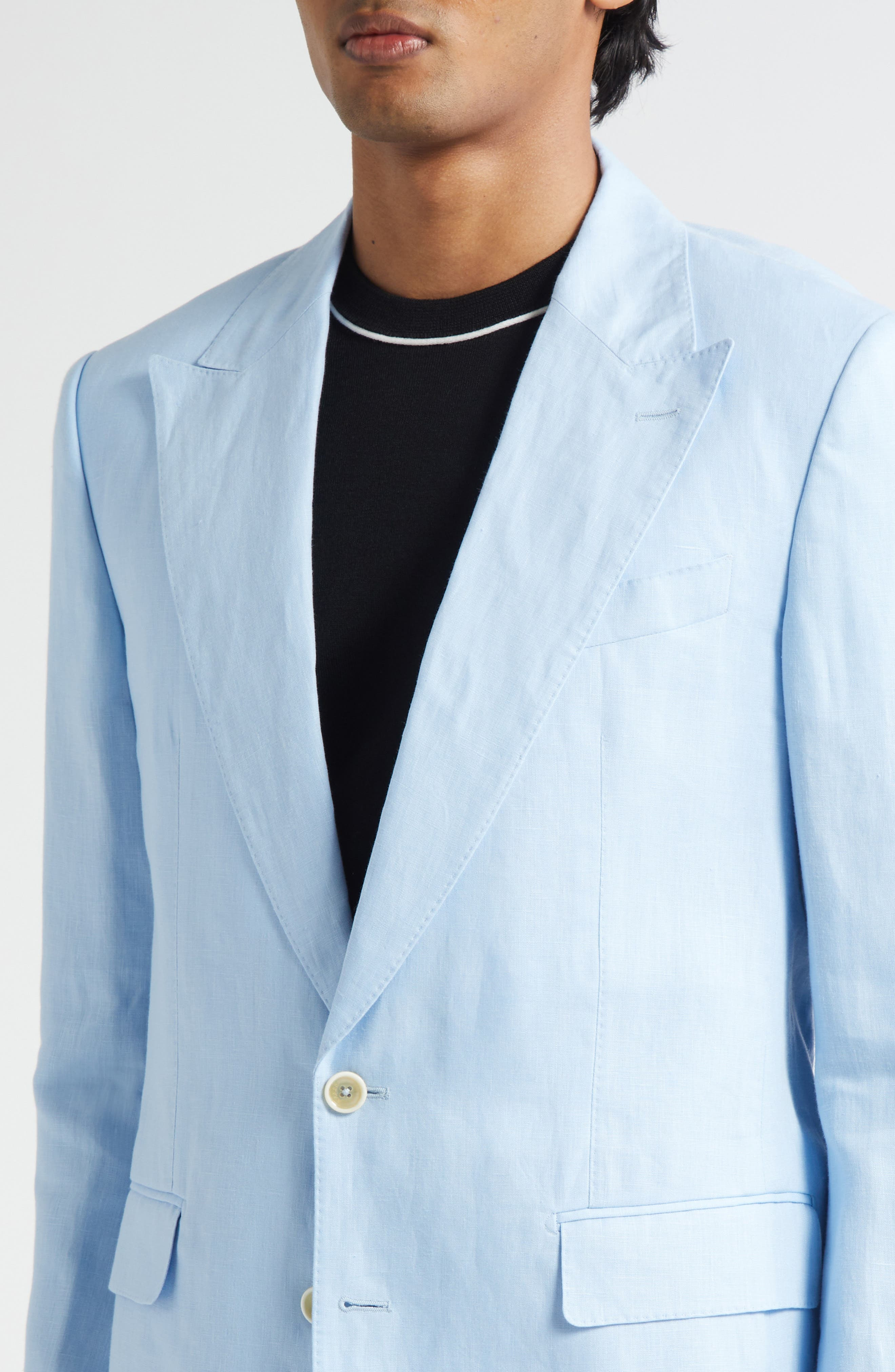 Dolce&Gabbana Sicilia Fit Linen Sport Coat in B1581 Azzurro at Nordstrom - 5