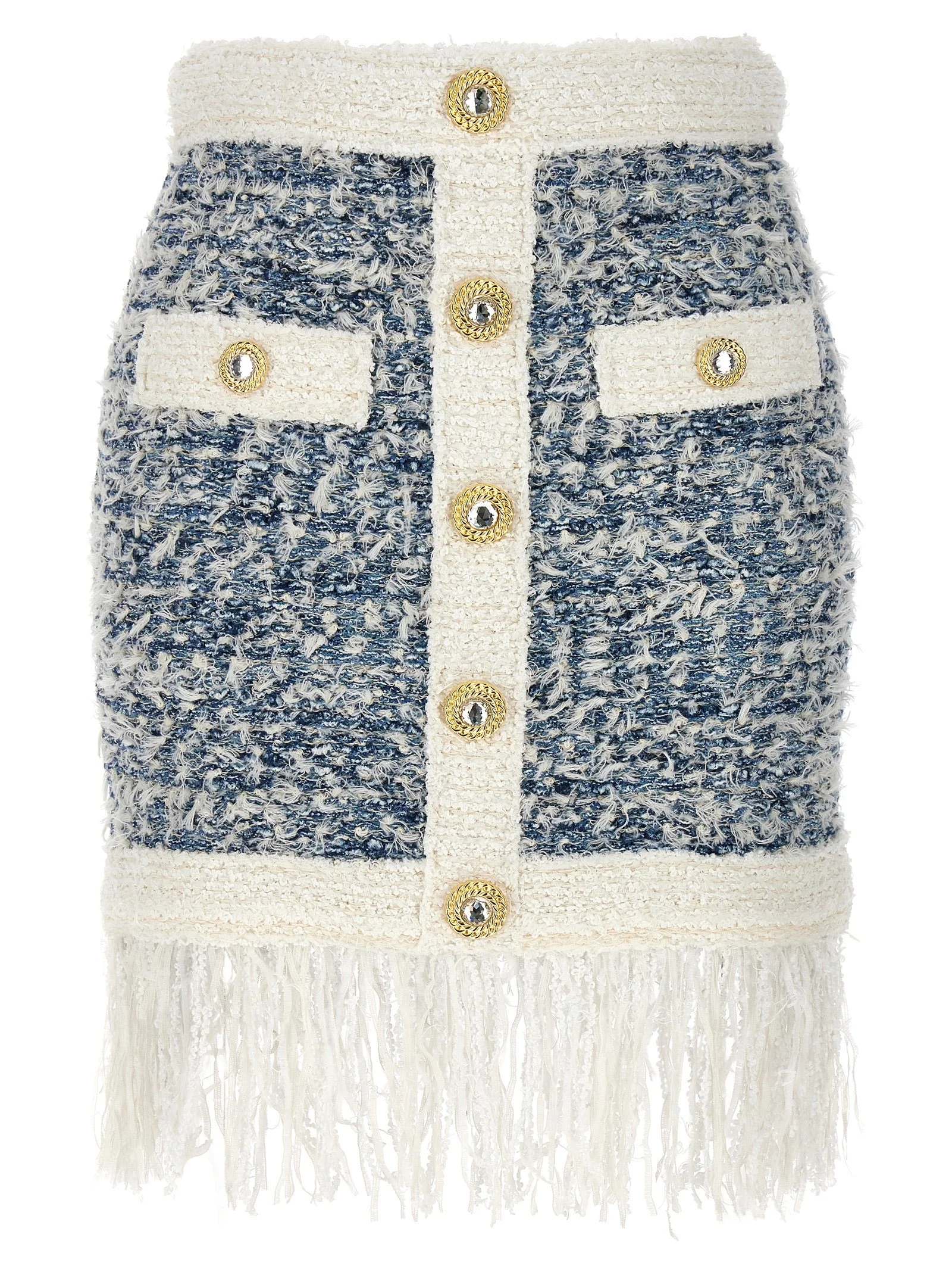 Balmain Women Fringed Tweed Skirt - 1