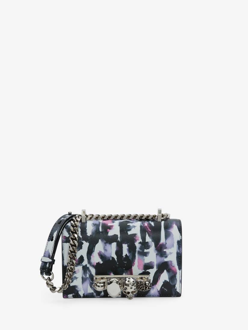 Women's Watercolour Graffiti Mini Jewelled Satchel in Multicolor - 1
