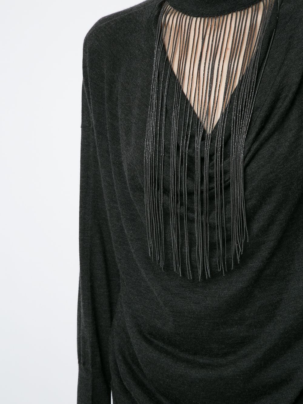 beaded fringe detail jumper - 5