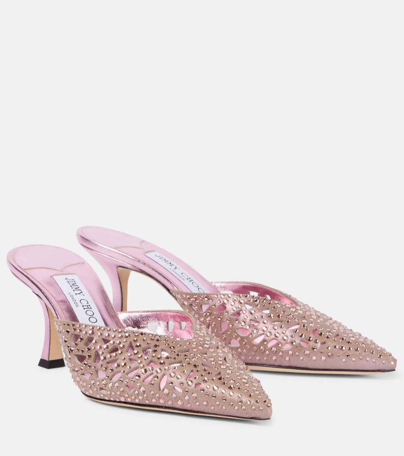 Solar 70 embellished laser-cut suede mules - 1