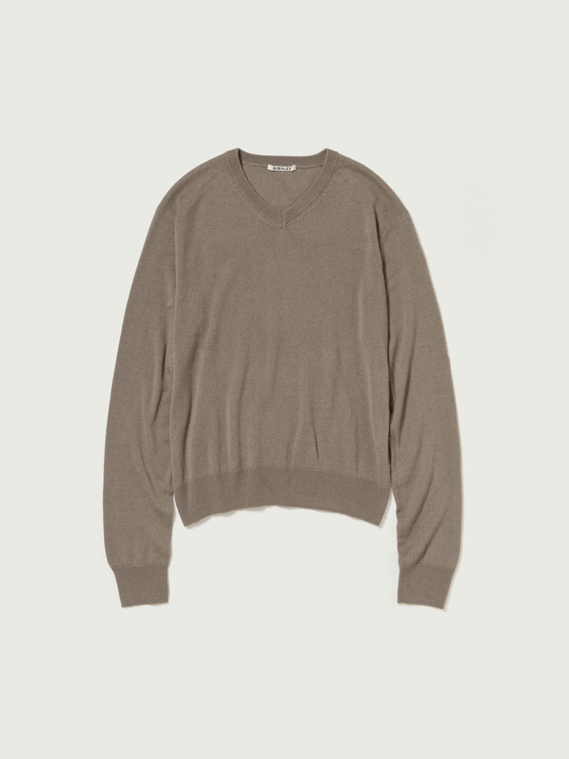 SUPER FINE CASHMERE SILK KNIT V-NECK P/O - 1