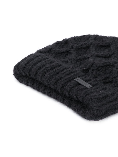 SAINT LAURENT cable-knit beanie hat outlook