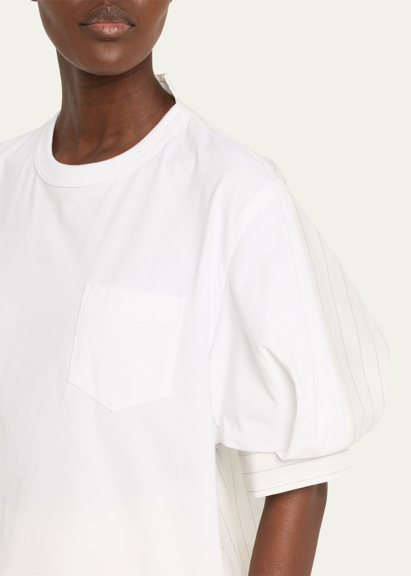 Hybrid Pinstripe Back Jersey Front T-Shirt - 5
