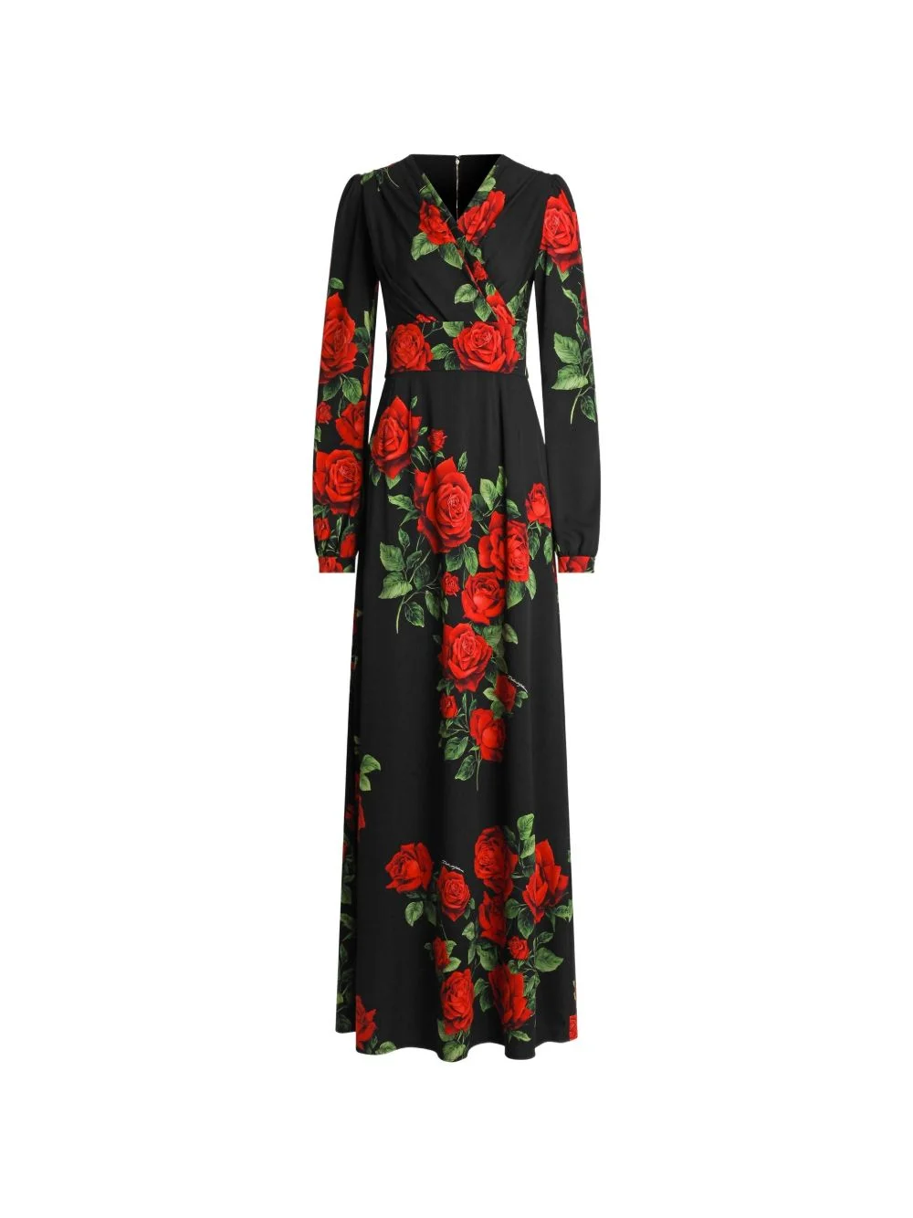 rose-print wrap maxi dress - 1