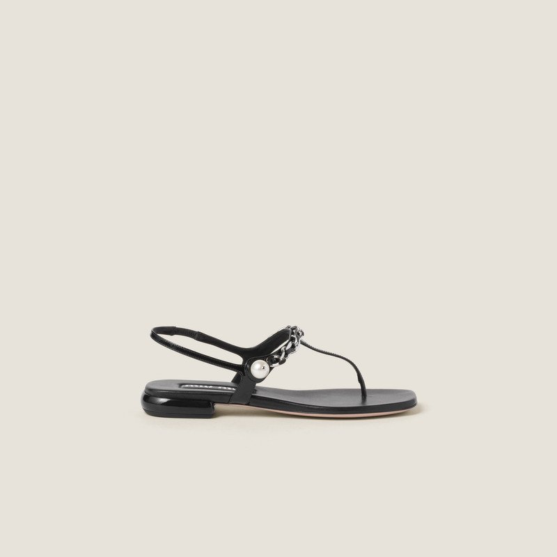 Miu Miu Patent leather thong sandals outlook