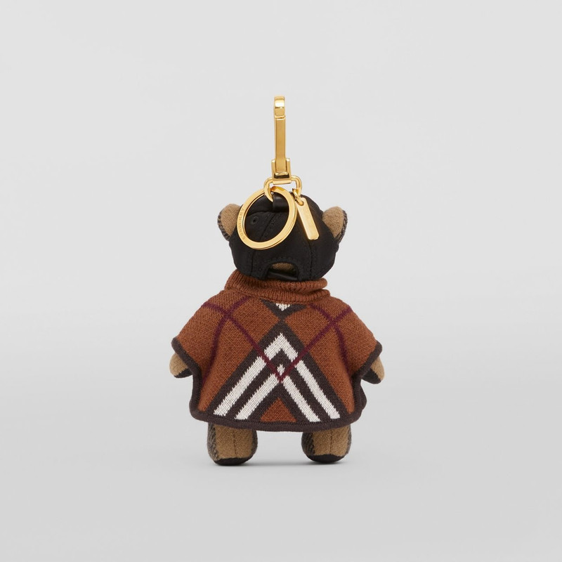 Thomas Bear Charm in Chevron Check Poncho 4