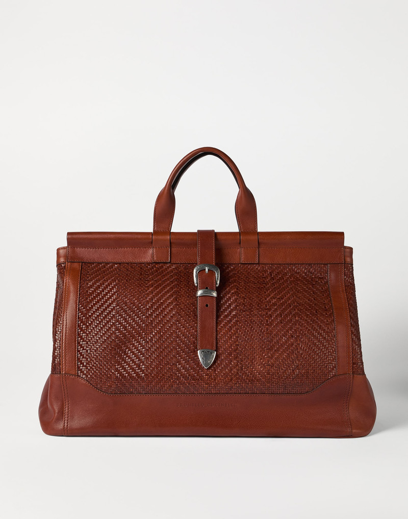Braided leather and cowhide doctor bag 1