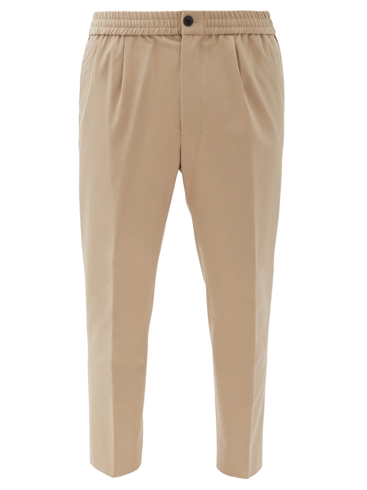 Cropped cotton-twill chinos - 1