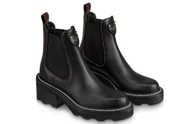 (WMNS) LOUIS VUITTON LV Beaubourg Chlsea Boots 'Black Brown White' 1A8947 - 3