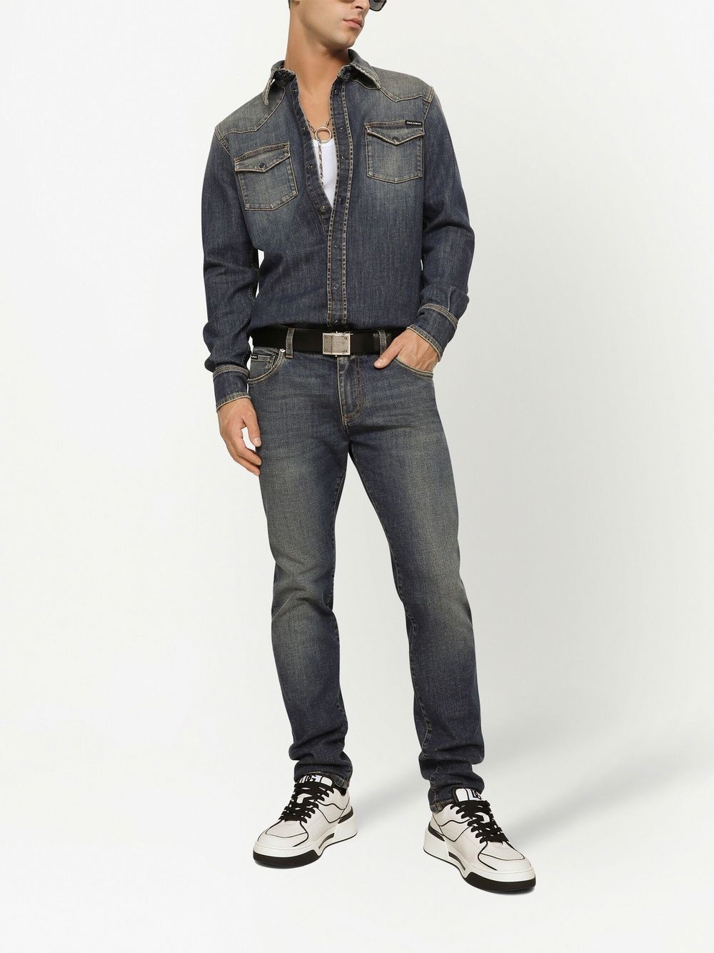 logo plaque straight-leg jeans - 2
