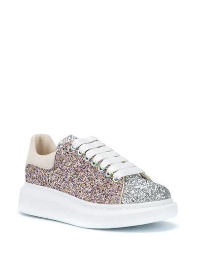 Alexander McQueen oversized metallic glittered sneakers outlook