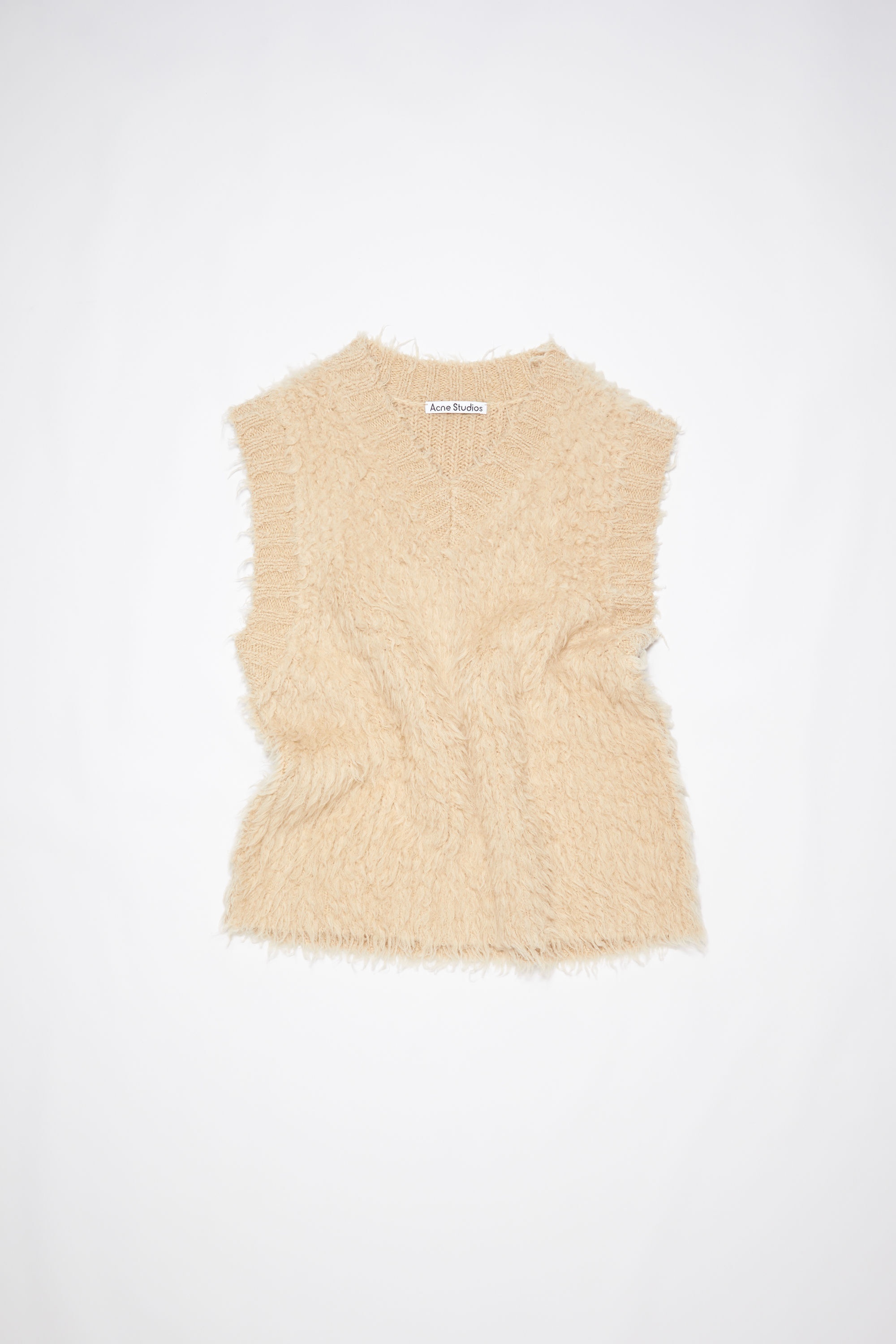 Fluffy merino gilet - Light camel - 1