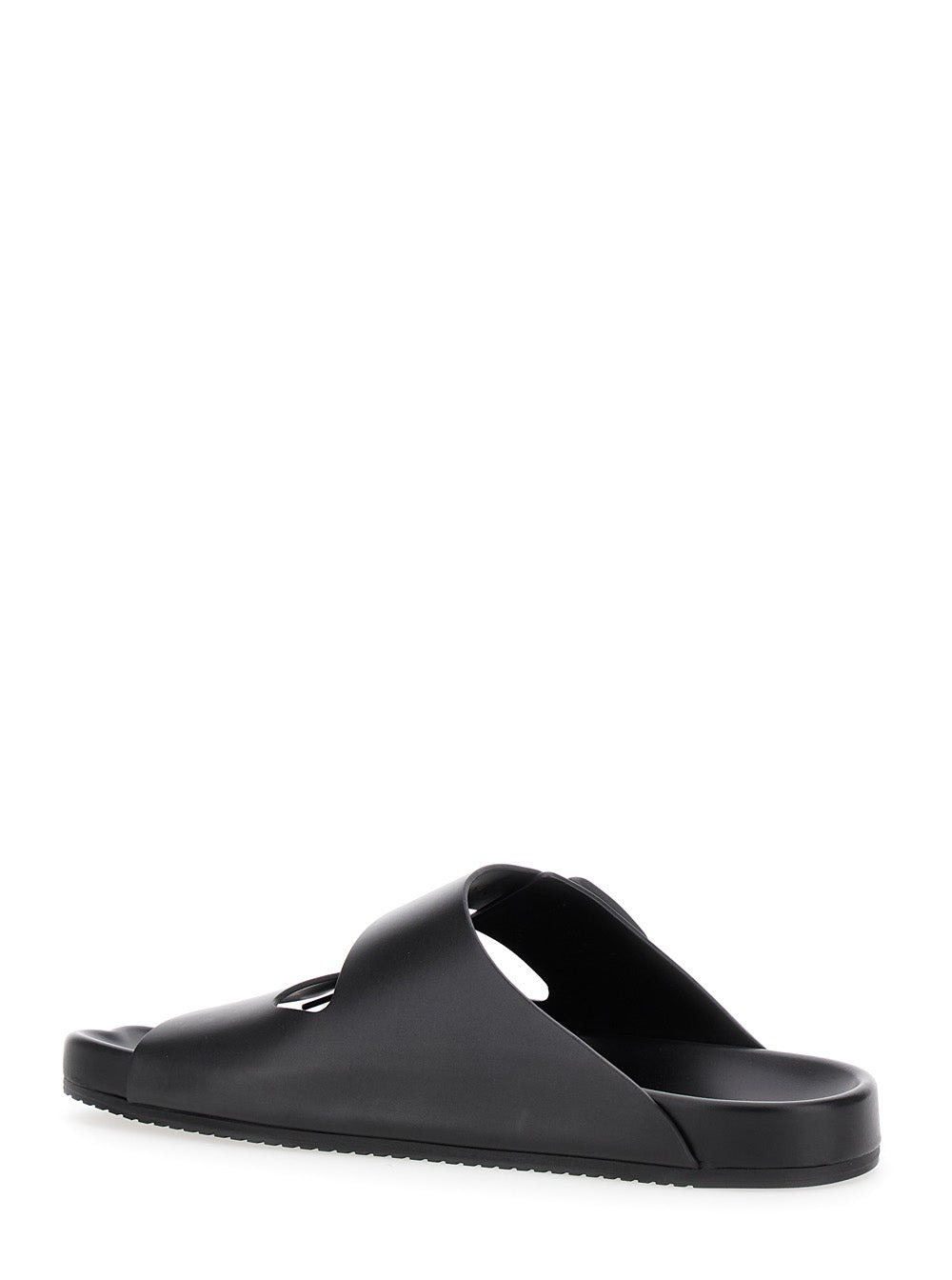 Balenciaga Men 'Sunday' Black Sandals With Engraved Logo In Leather Woman - 3