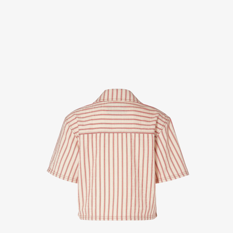 Shirt Beige FF denim shirt with red stripes 2