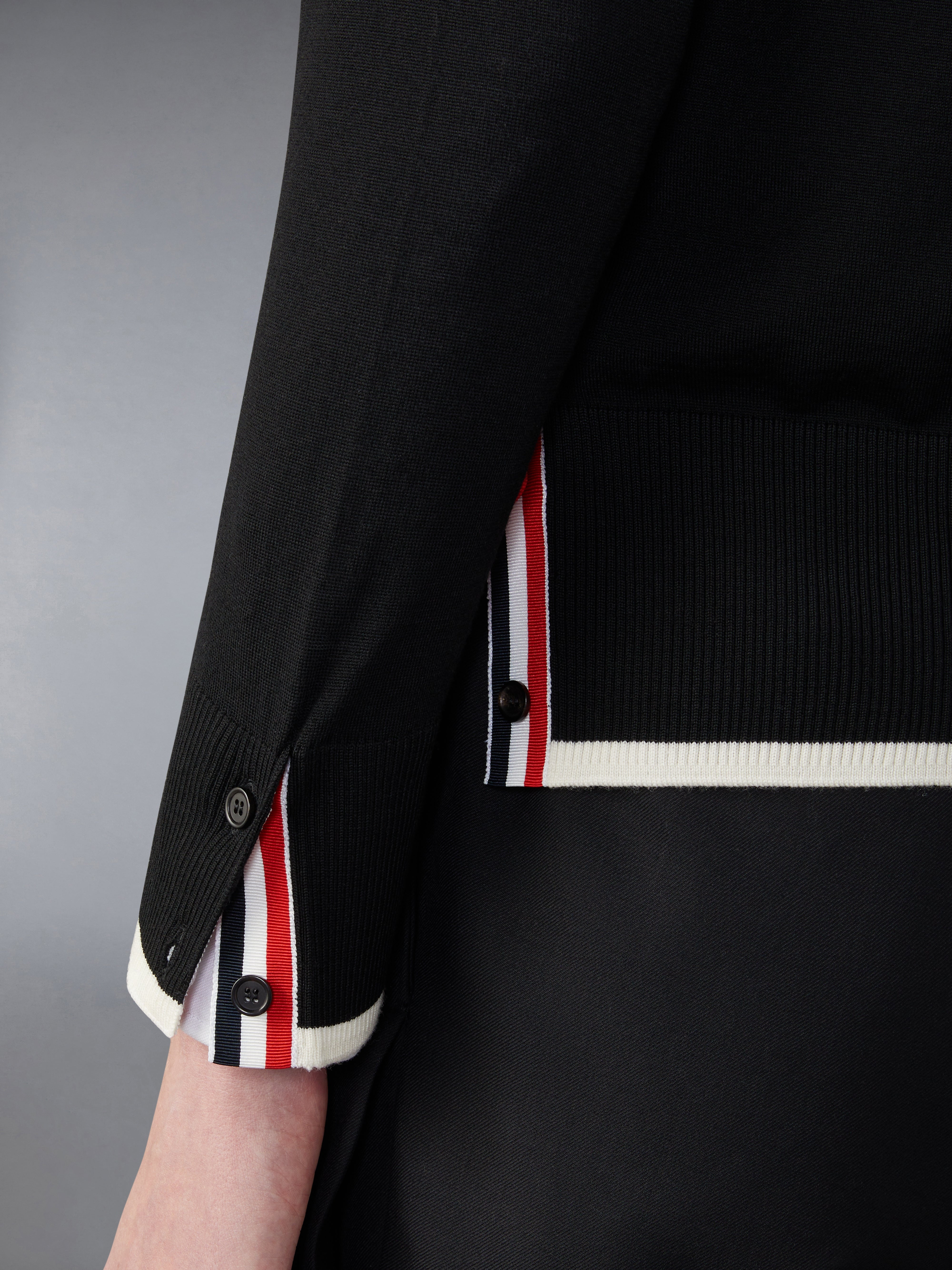 Fine Merino Wool 4-Bar Relaxed Fit Cardigan - 6