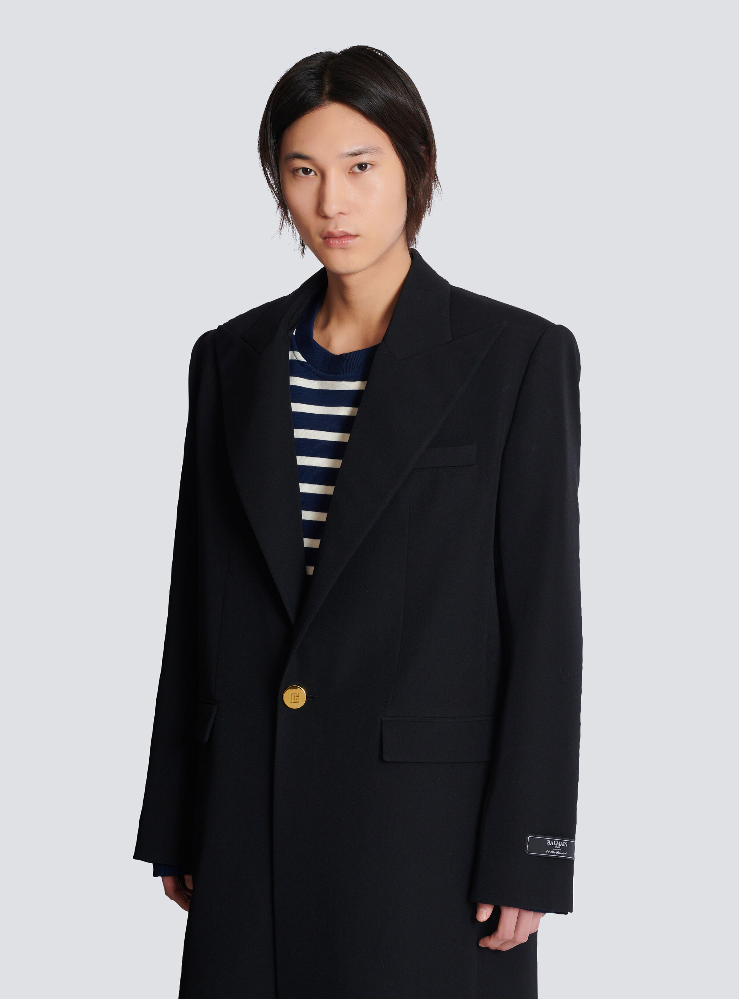 Long coat in grain de poudre wool - 7