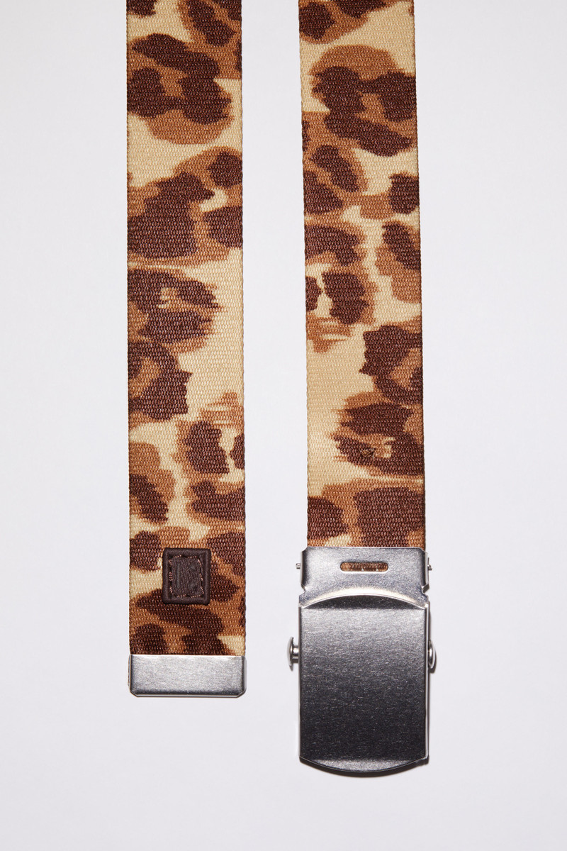 Webbing buckle belt - Pale orange/coffee brown 4