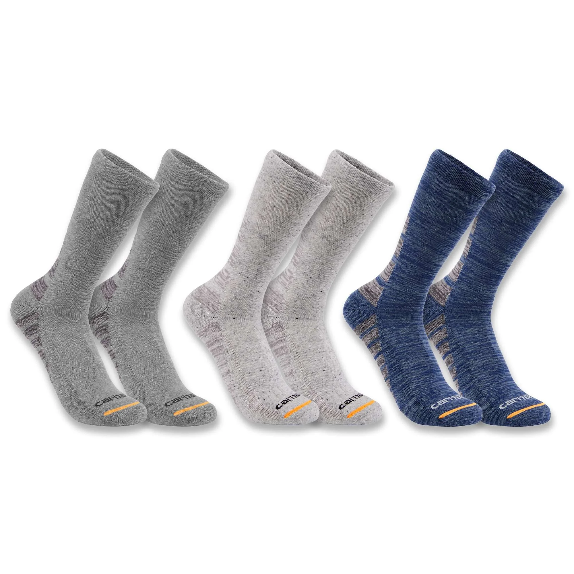 Midweight Synthetic-Cotton Blend Crew Sock 3-Pack - 1
