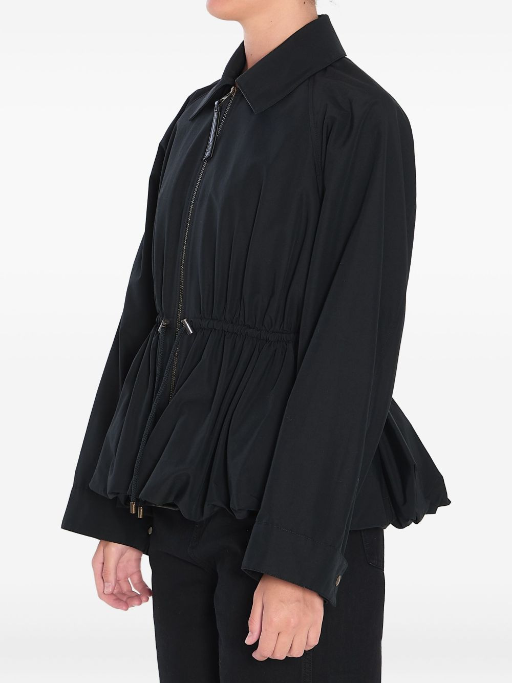 drawstring peplum jacket - 2