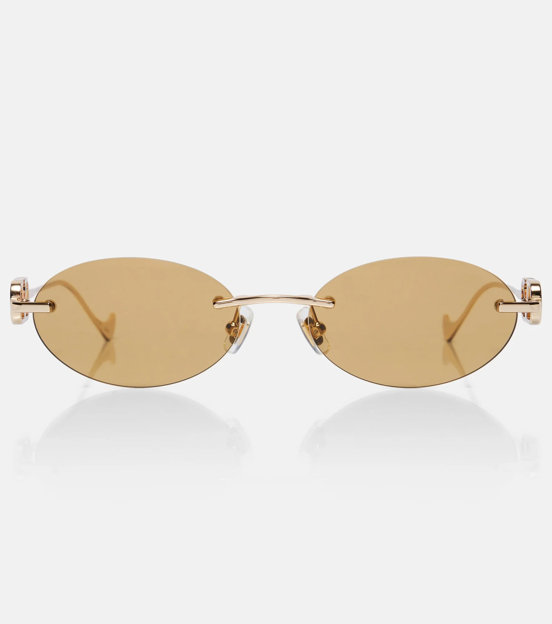 Bejewelled VLogo oval sunglasses - 1