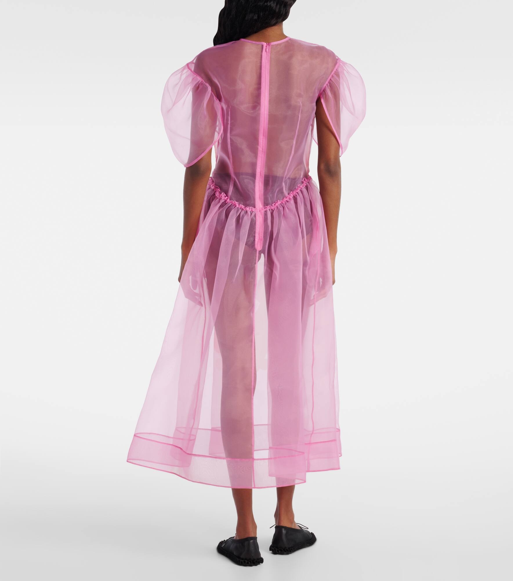 Printed organza midi dress - 3