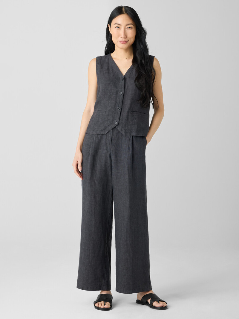 EILEEN FISHER Washed Organic Linen Délavé Trouser Pant outlook