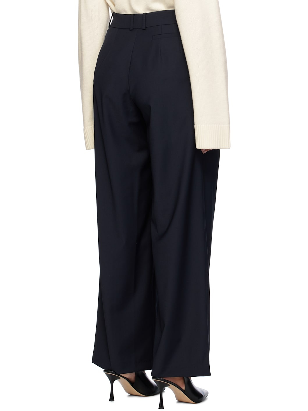 Navy Ripley Pleated Trousers - 3