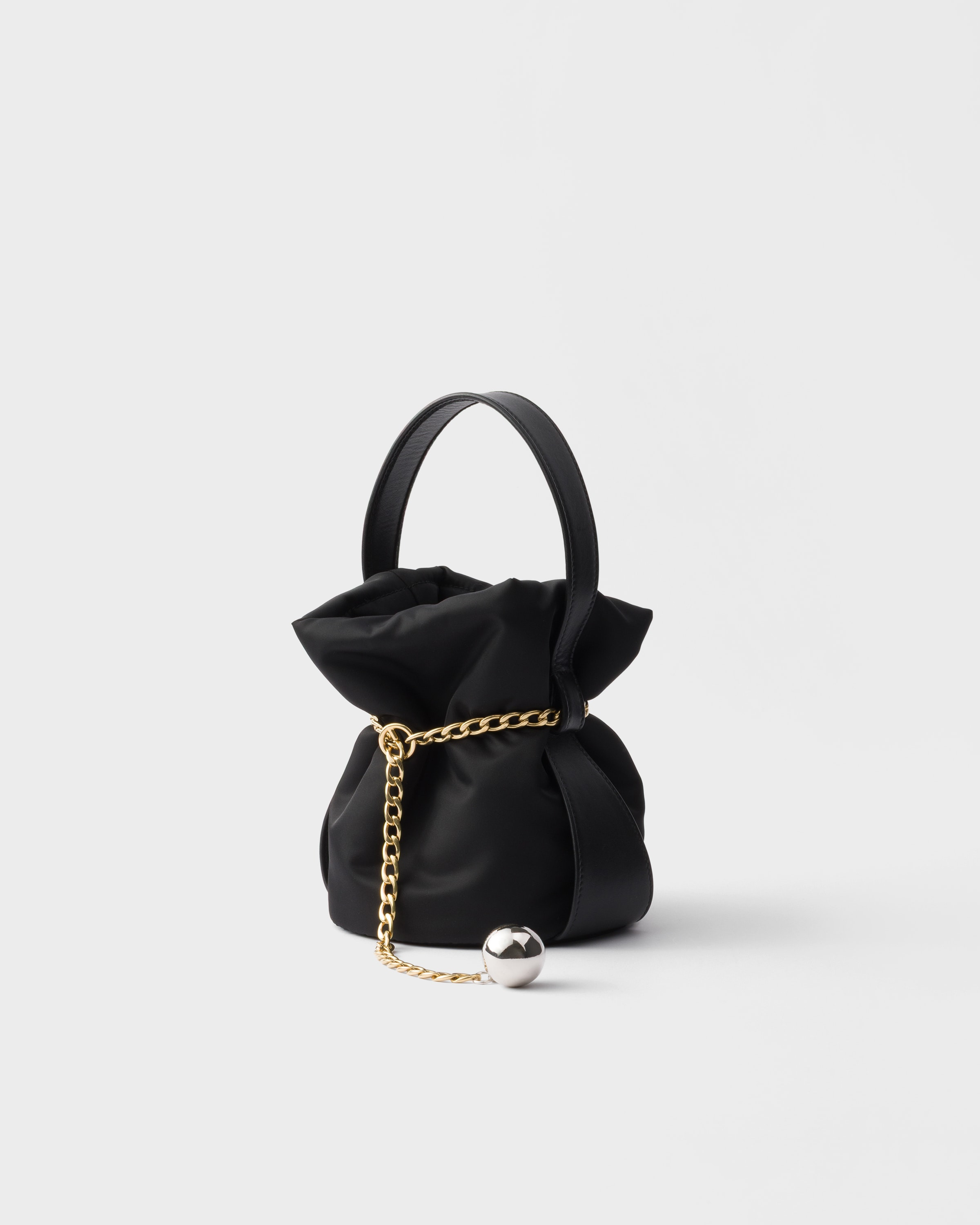 Petit Sac Noir Re-Nylon and nappa leather mini bucket bag - 3