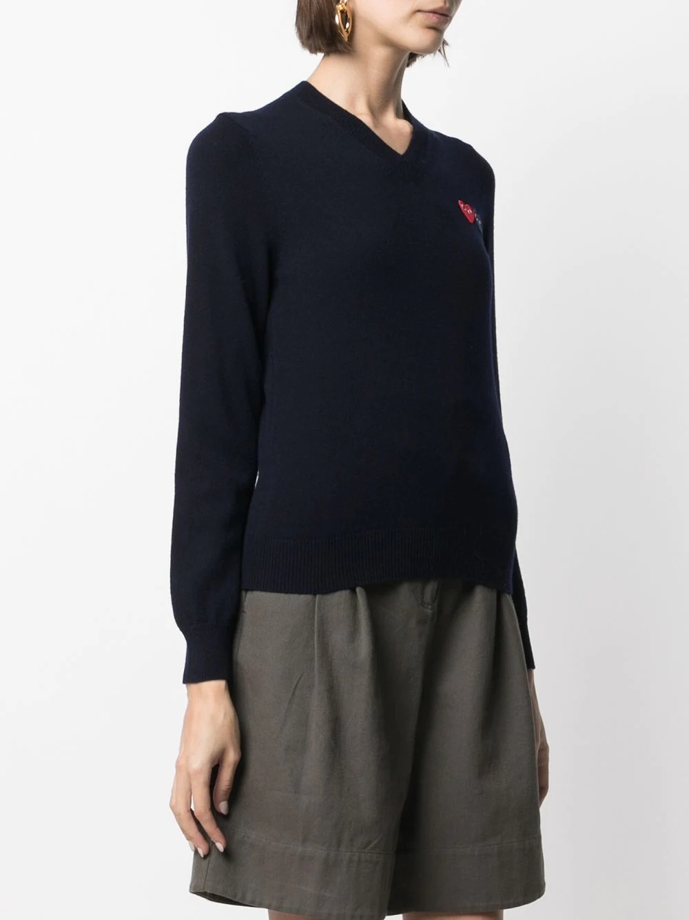 double heart motif jumper - 3
