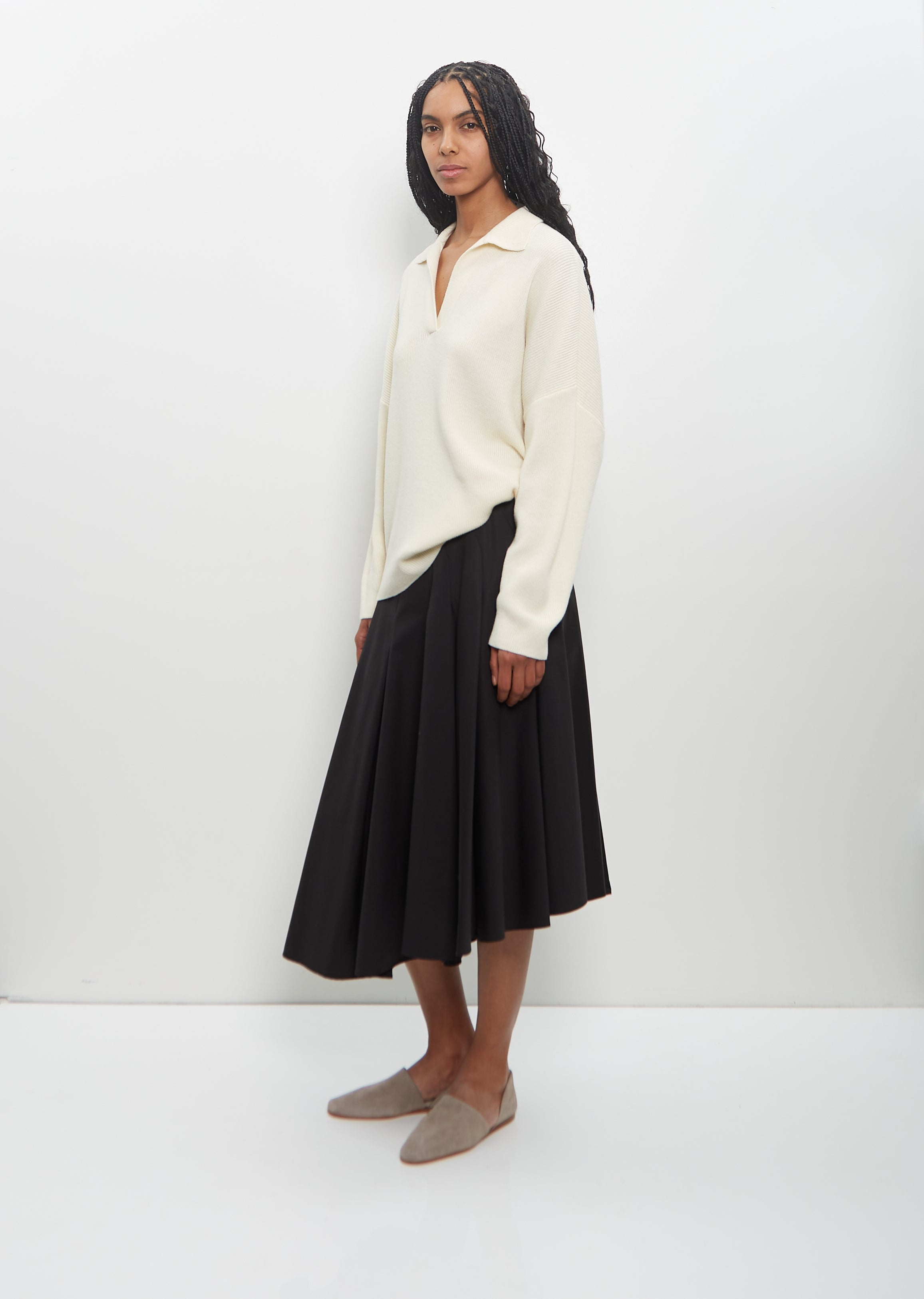 Ribbed Wool Louise Polo Sweater - 4